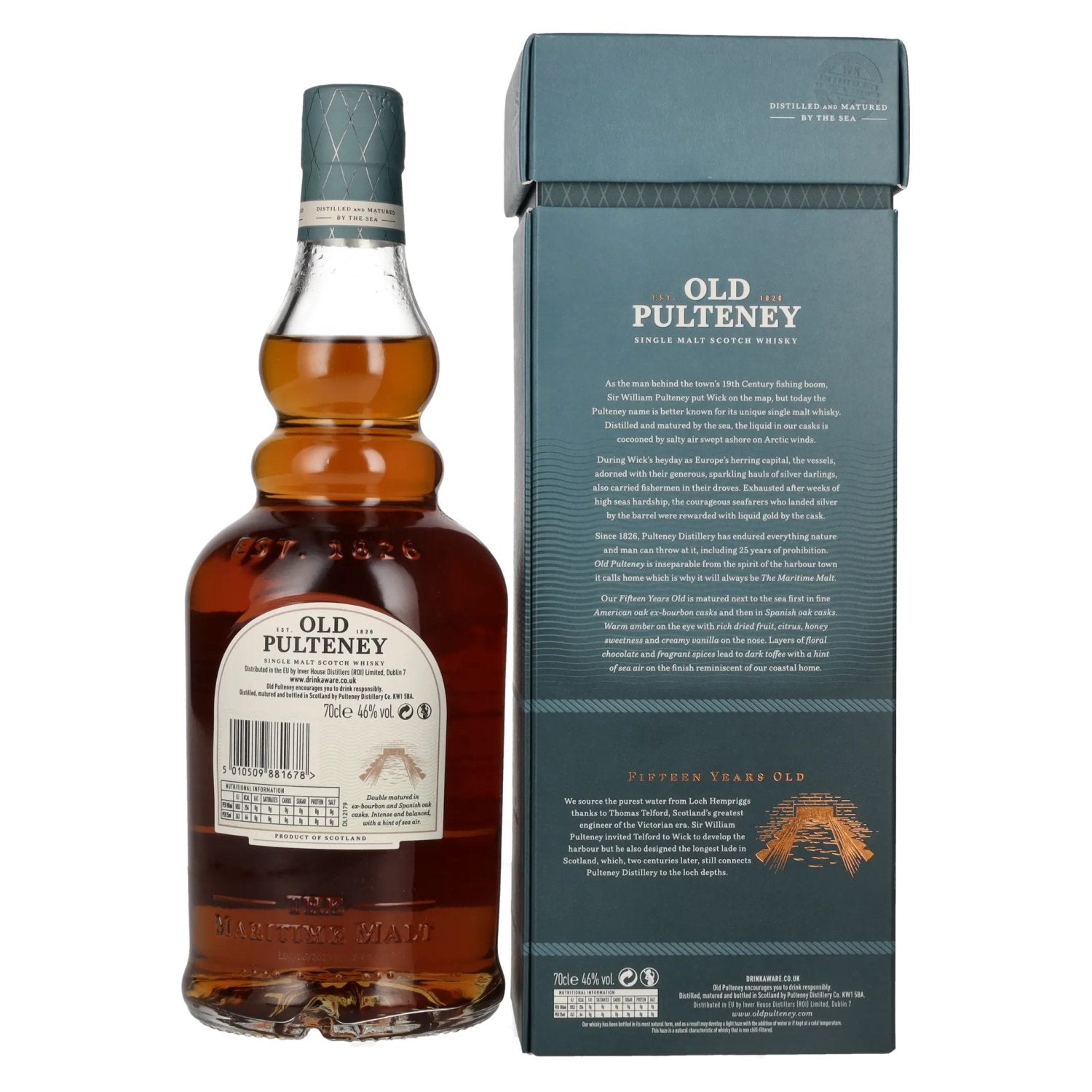 Old Pulteney 15 Years Old Single Malt Scotch Whisky 46% Vol. 0,7l in Geschenkbox