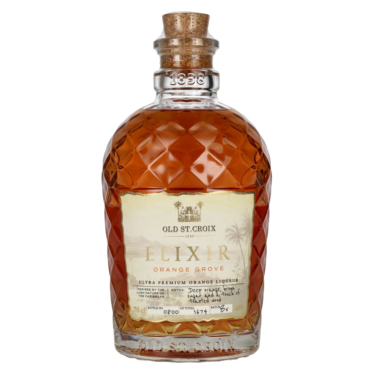 Oude St. Croix A.H. Riise ELIXIR Sinaasappellikeur 40% Vol. 0,7l