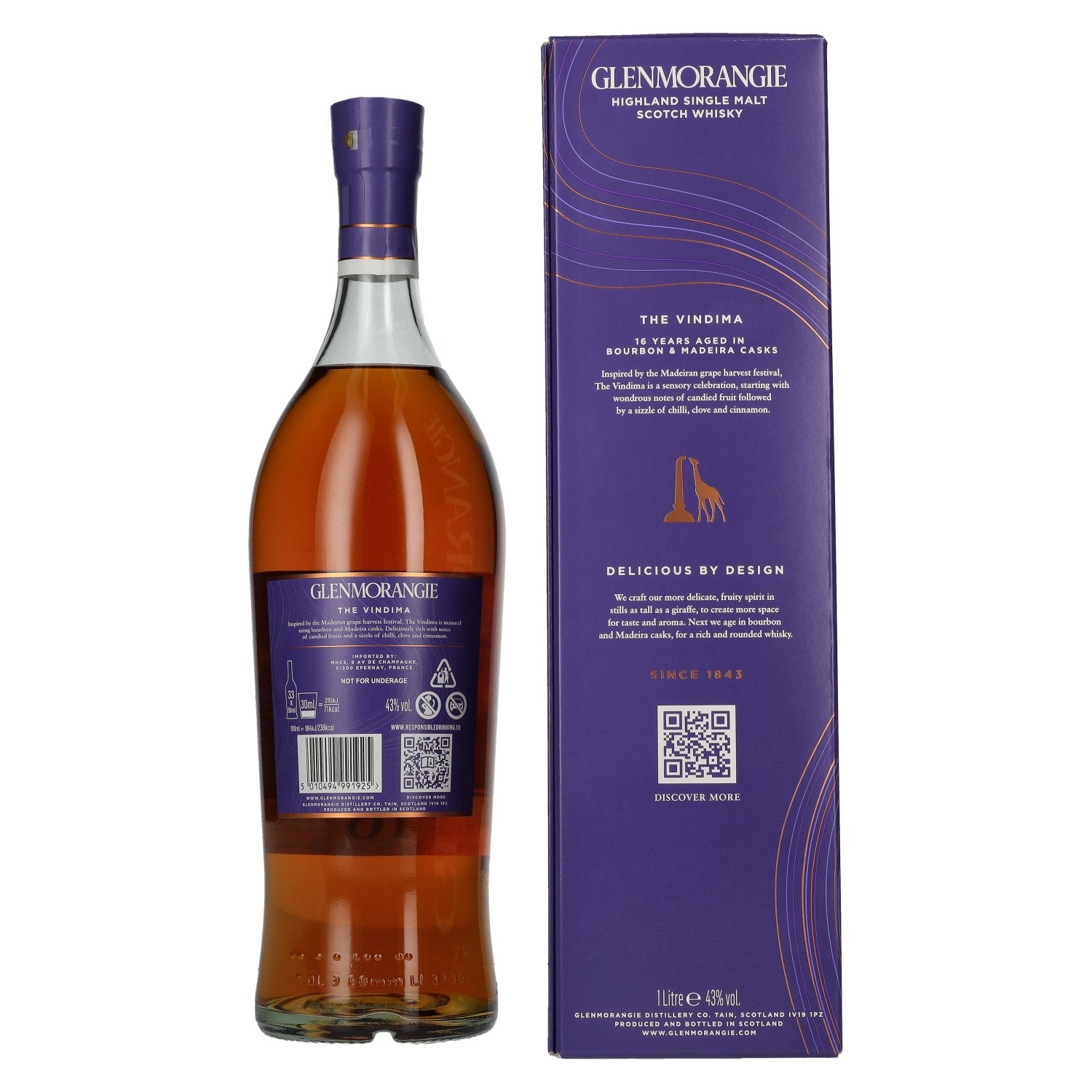 Glenmorangie 16 Years Old THE VINDIMA Highland Single Malt Scotch Whisky 43% Vol. 1l in geschenkverpakking