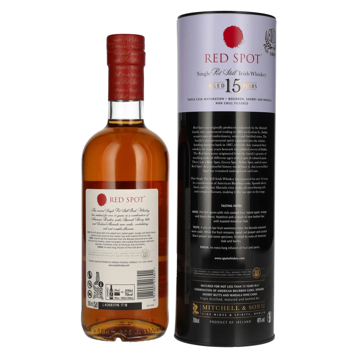 Red Spot 15 Years Old Single Pot Still Irish Whiskey 46% Vol. 0,7l in Tinbox