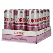 Gordon's Premium Pink Gin &amp; Tonic 6.4% ABV, 12 x 0.25l tins (deposit required)