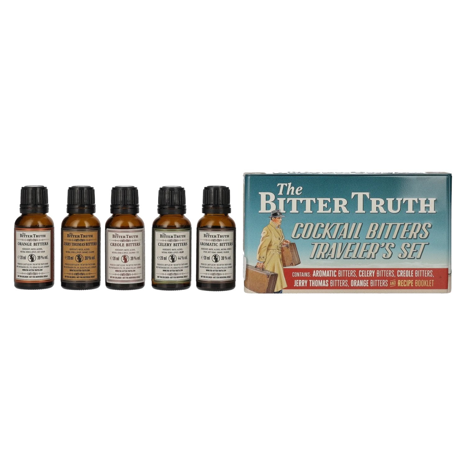 The Bitter Truth Cocktail Bitters Traveler's Set 38,2% vol. 5x0,02l en Tinbox