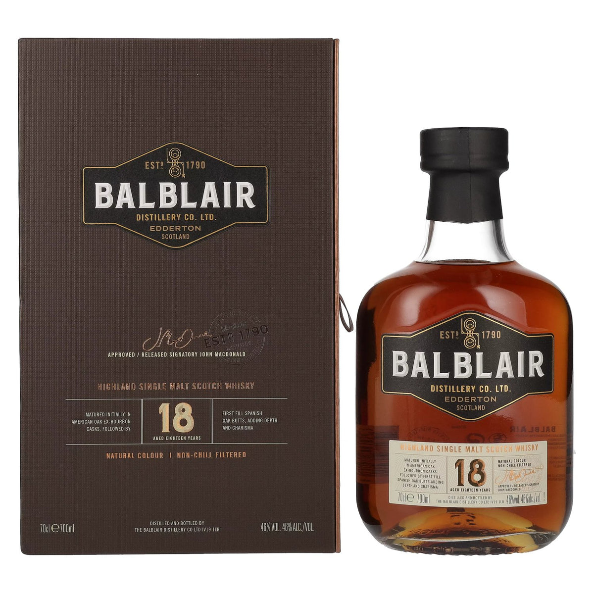 Balblair 18 Years Old Highland Single Malt 46% vol. 0.7l in a gift box