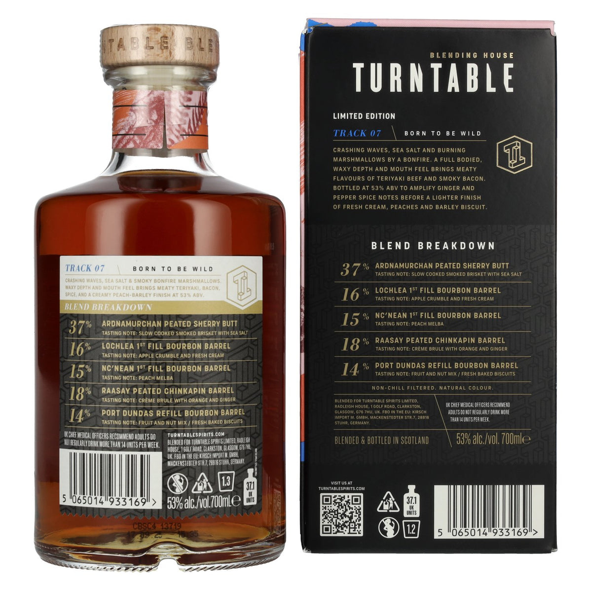 Turntable BORN TO BE WILD Blended Scotch Whisky Limited Edition Track 07 2025 53% vol. 0.7 l in a gift box