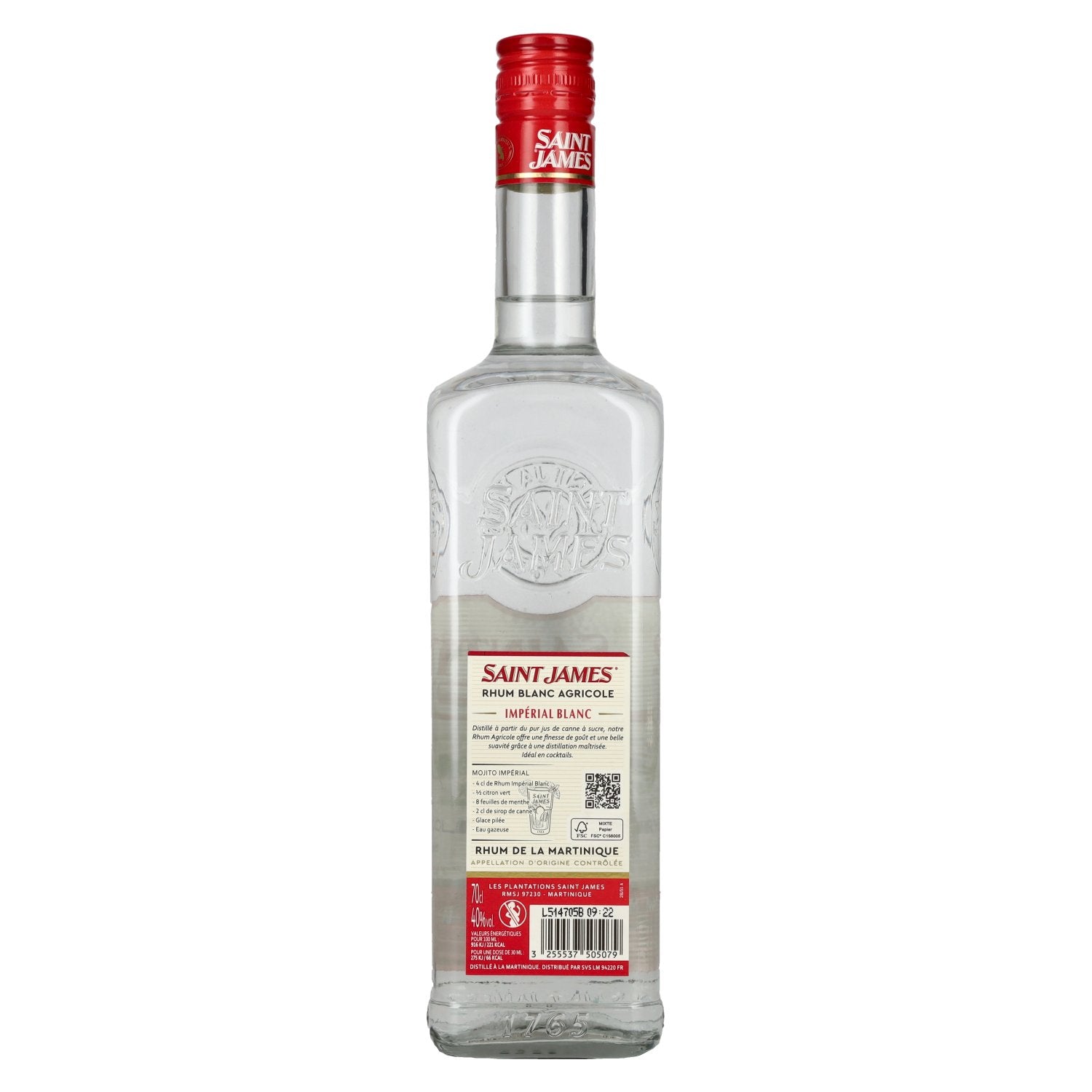 Saint James Rhum Blanc Agricole Martinique 40% Vol. 0,7l
