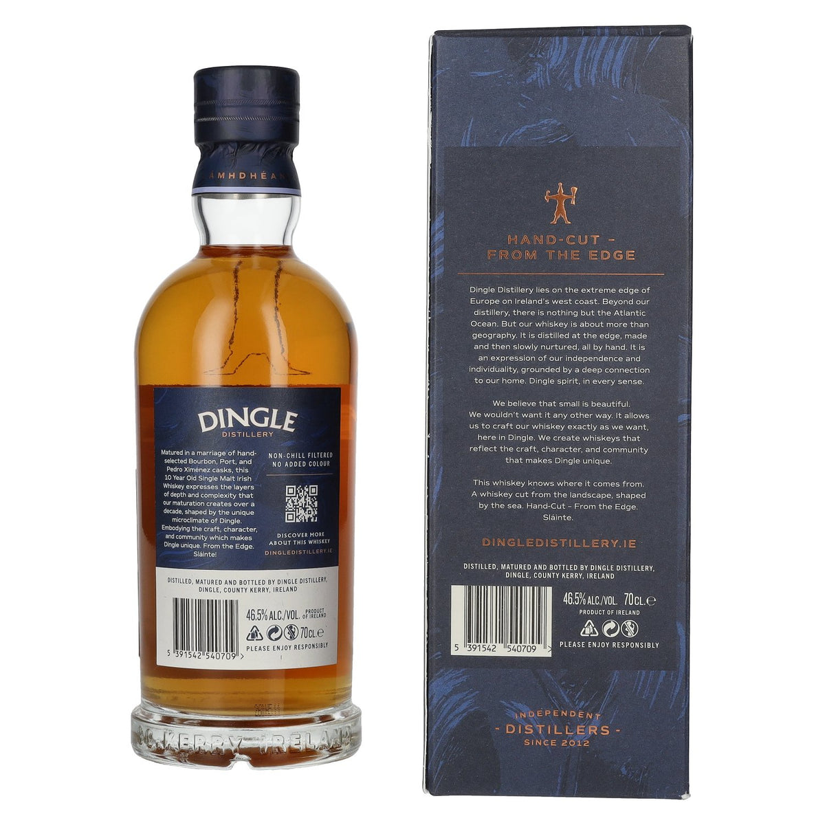 Dingle 10-Year-Old Single Malt Irish Whisky, Triple Distilled, 46.5% ABV, 0.7 litres, in a gift box