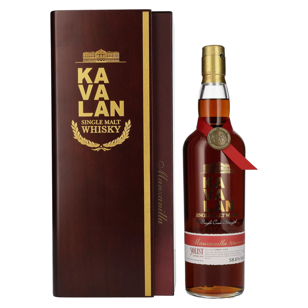 Kavalan SOLIST Manzanilla Sherry Cask 58,6% vol. 0,7 l in houten kist