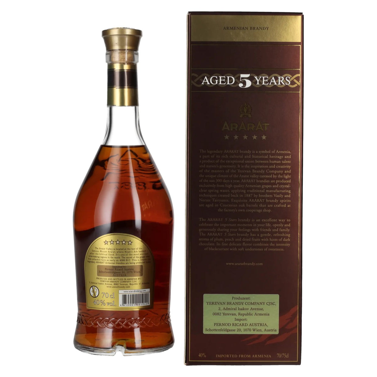Ararat 5 Years Old 40% vol. 0.7 l in a gift box