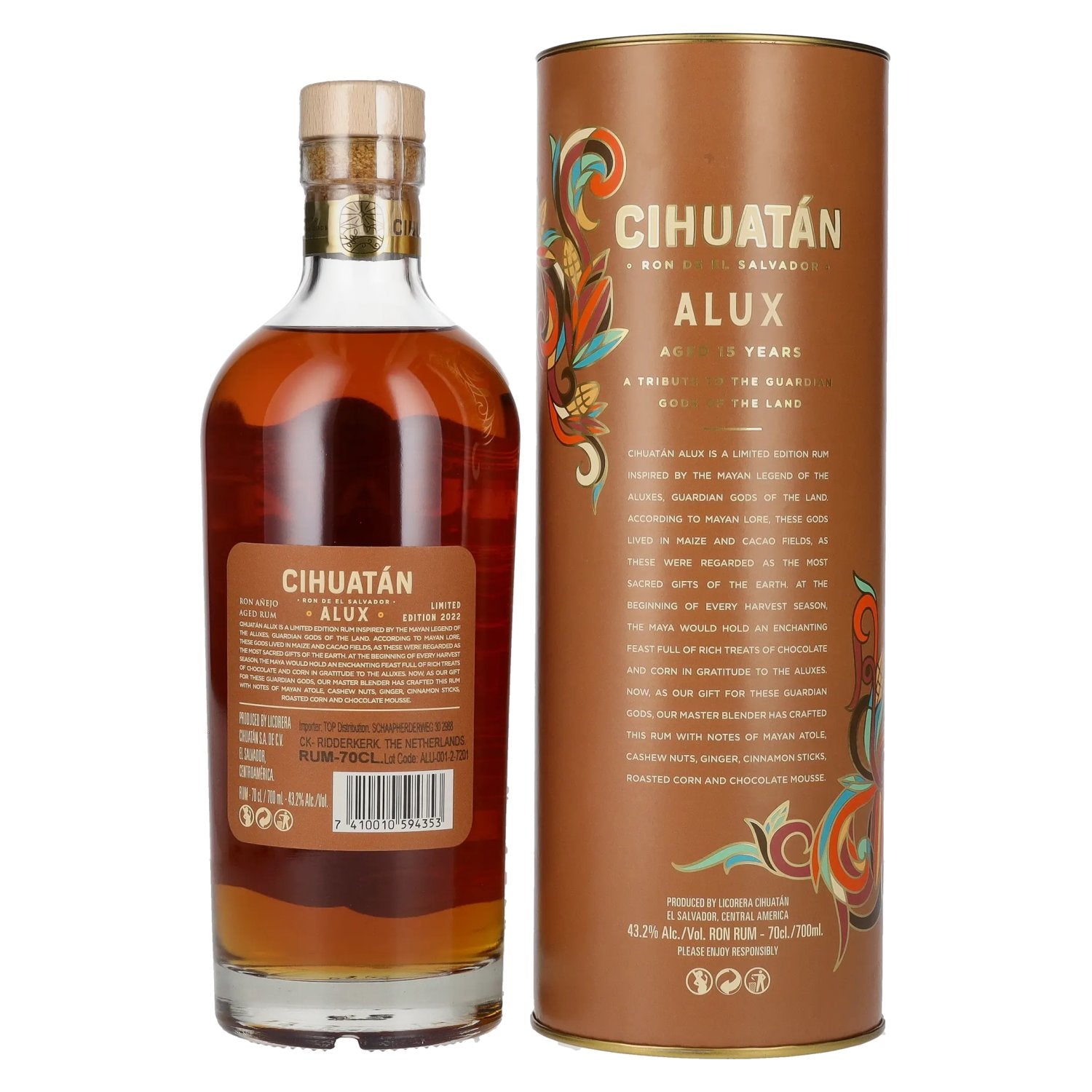 Cihuatán 15 Alux Aged Rum Limited Edition 43,2% Vol. 0,7l in geschenkverpakking