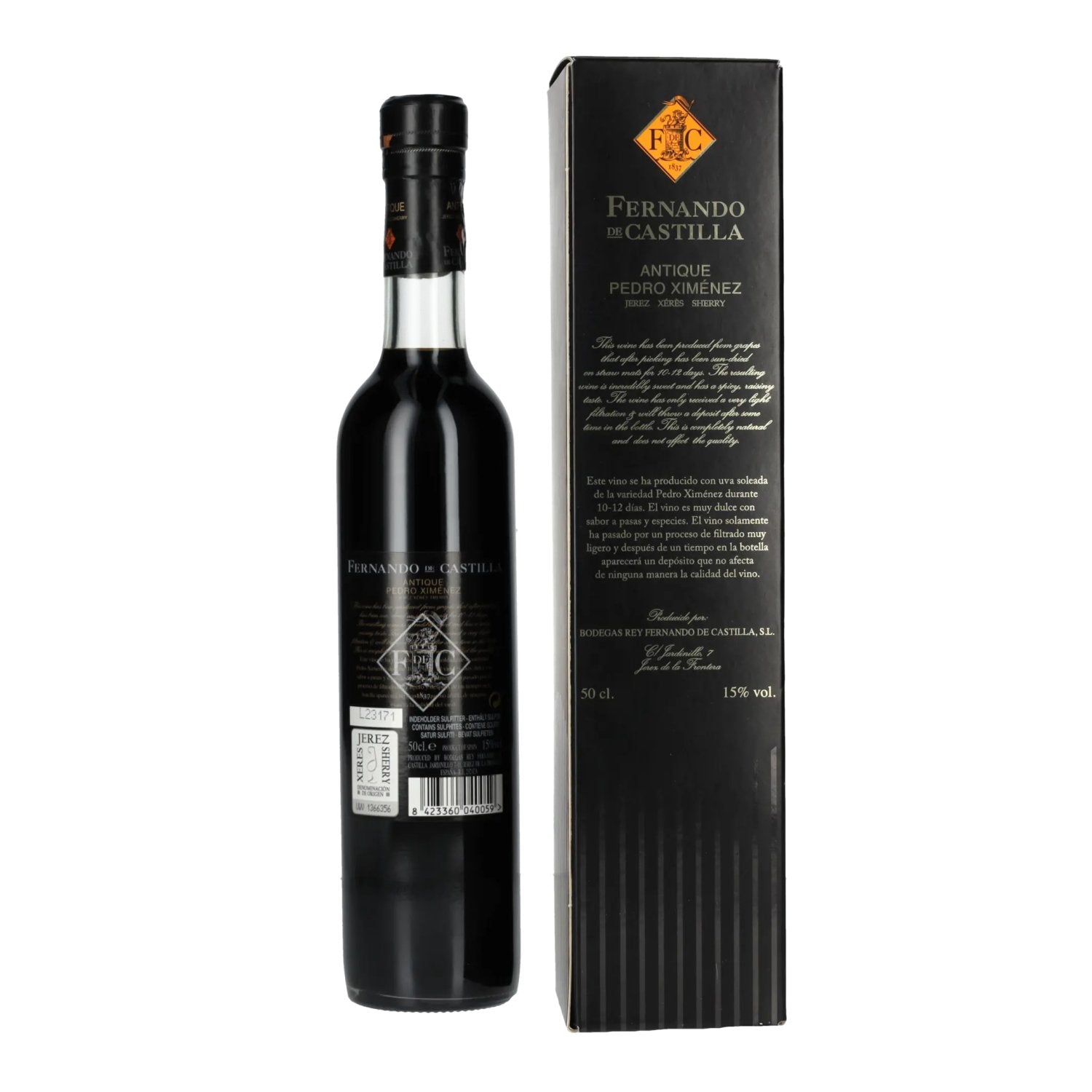 Fernando de Castilla Sherry Pedro Ximénez Antique 15% Vol. 0,5l in gift box