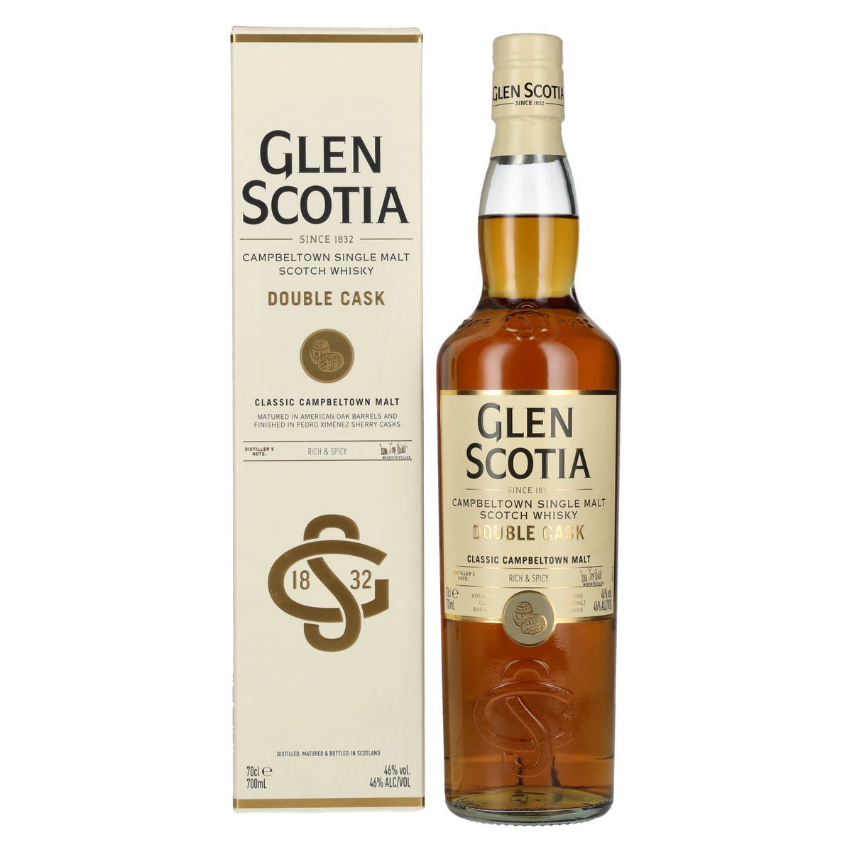 Glen Scotia DOUBLE CASK PX Sherry Casks Single Malt Scotch Whisky 46% vol. 0,7 l in geschenkverpakking