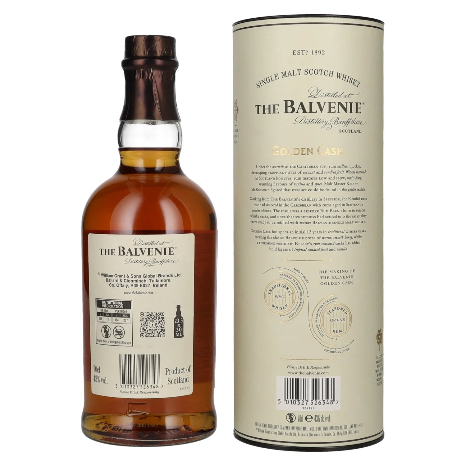 The Balvenie 12 Years Old Golden Cask 43% Vol. 0,7l en boîte cadeau