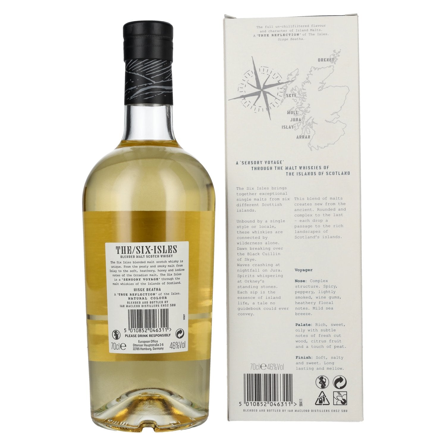 The Six Isles Blended Malt Scotch Whisky VOYAGER 46% Vol. 0,7l in Geschenkbox