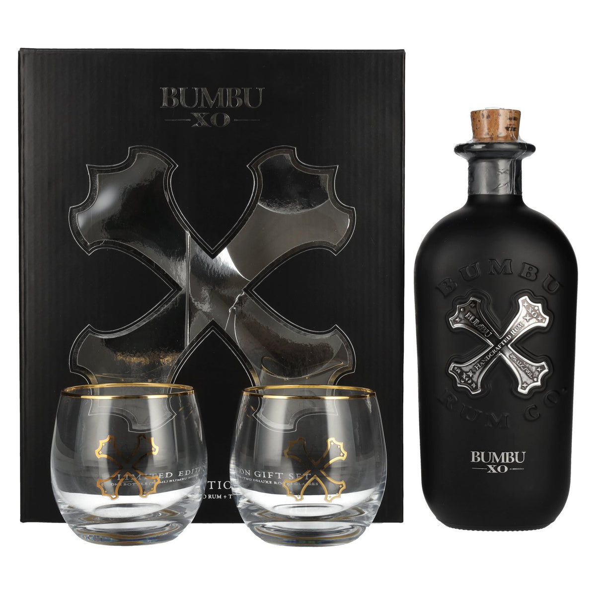 Bumbu XO Handcrafted Rum 40% ABV, 0.7 litres, in a gift box with 2 glasses