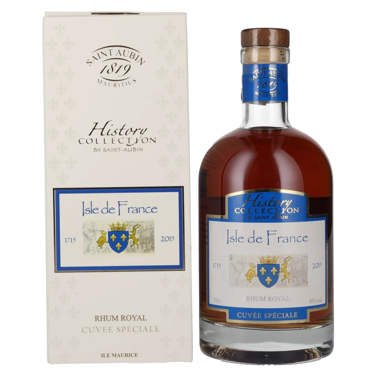 Saint Aubin Isle de France Cuvée Spéciale History Collection Rhum Royal 40% vol. 0.7 litres in a gift box