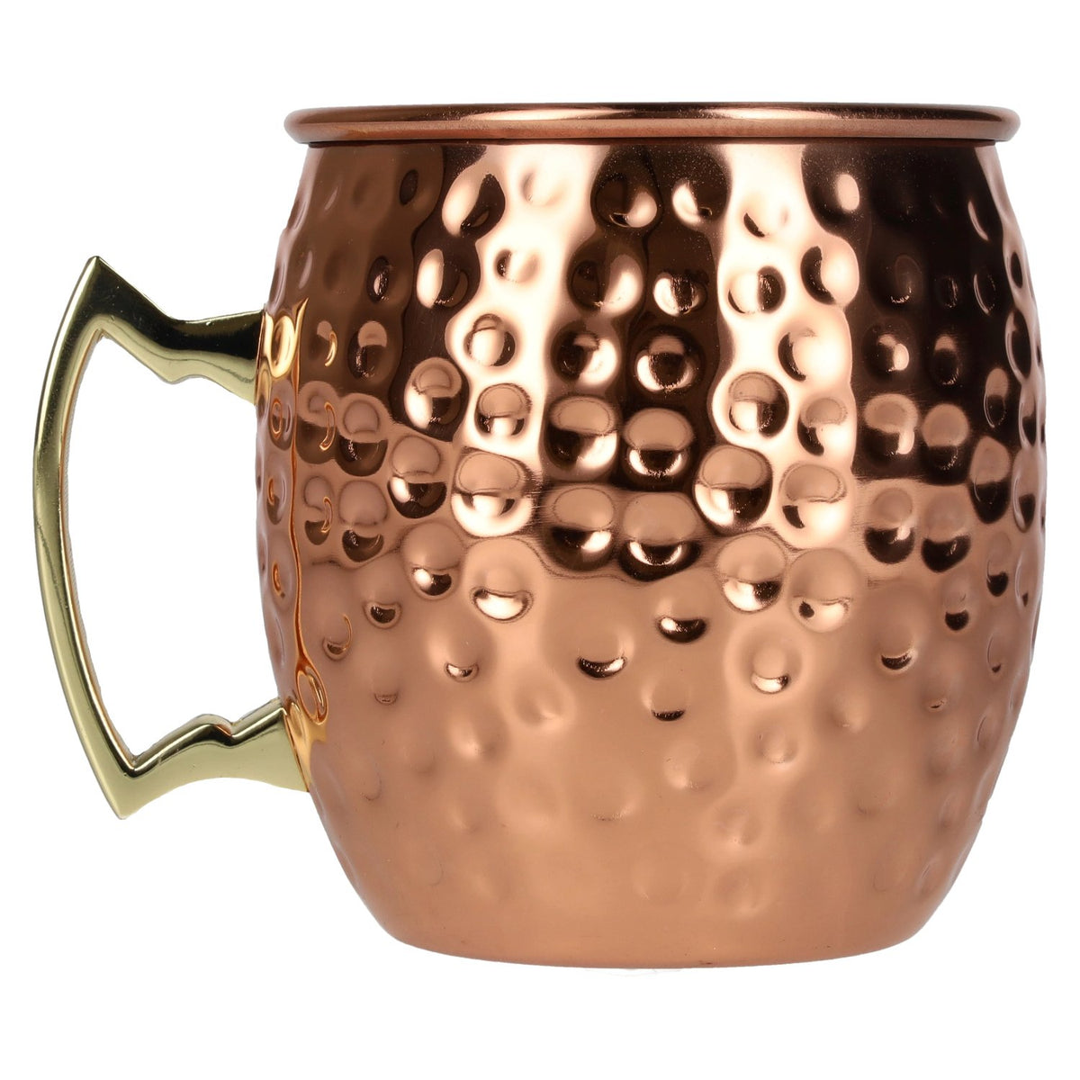 Moscow Mule mug, stainless steel with a shiny hammered copper finish, 0.55 l