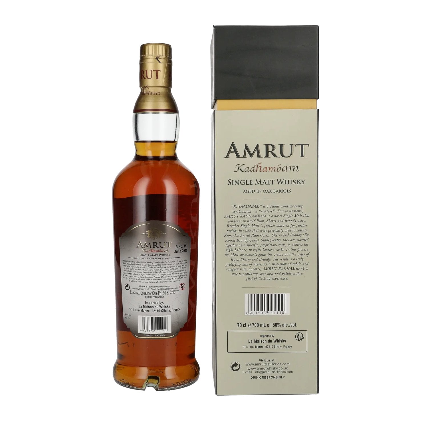 Amrut KADHAMBAM Single Malt Whisky 50% Vol. 0,7l in geschenkverpakking