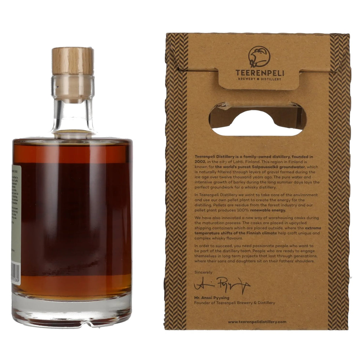Teerenpeli KASKI Distiller’s Choice Single Malt Whisky 100% Sherry Cask 43% ABV 0.5l in a gift box