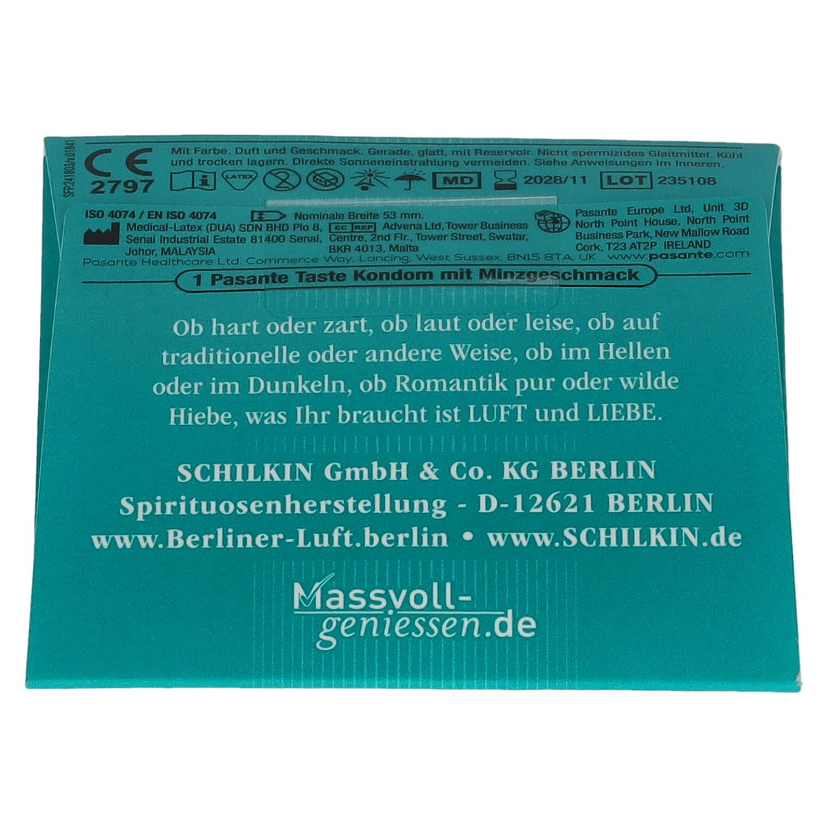 Petits sachets de préservatifs « Berliner Luft »
