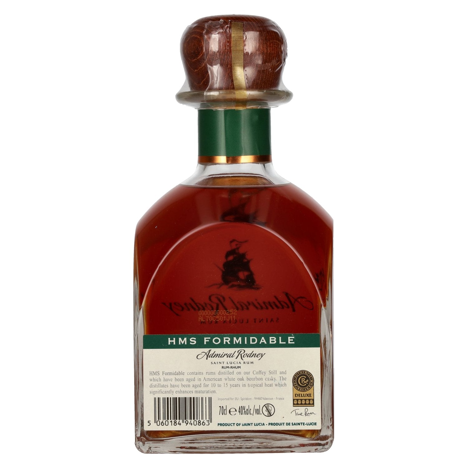 Admiral Rodney HMS FORMIDABLE Rare Saint Lucia Rum 40% Vol. 0,7l