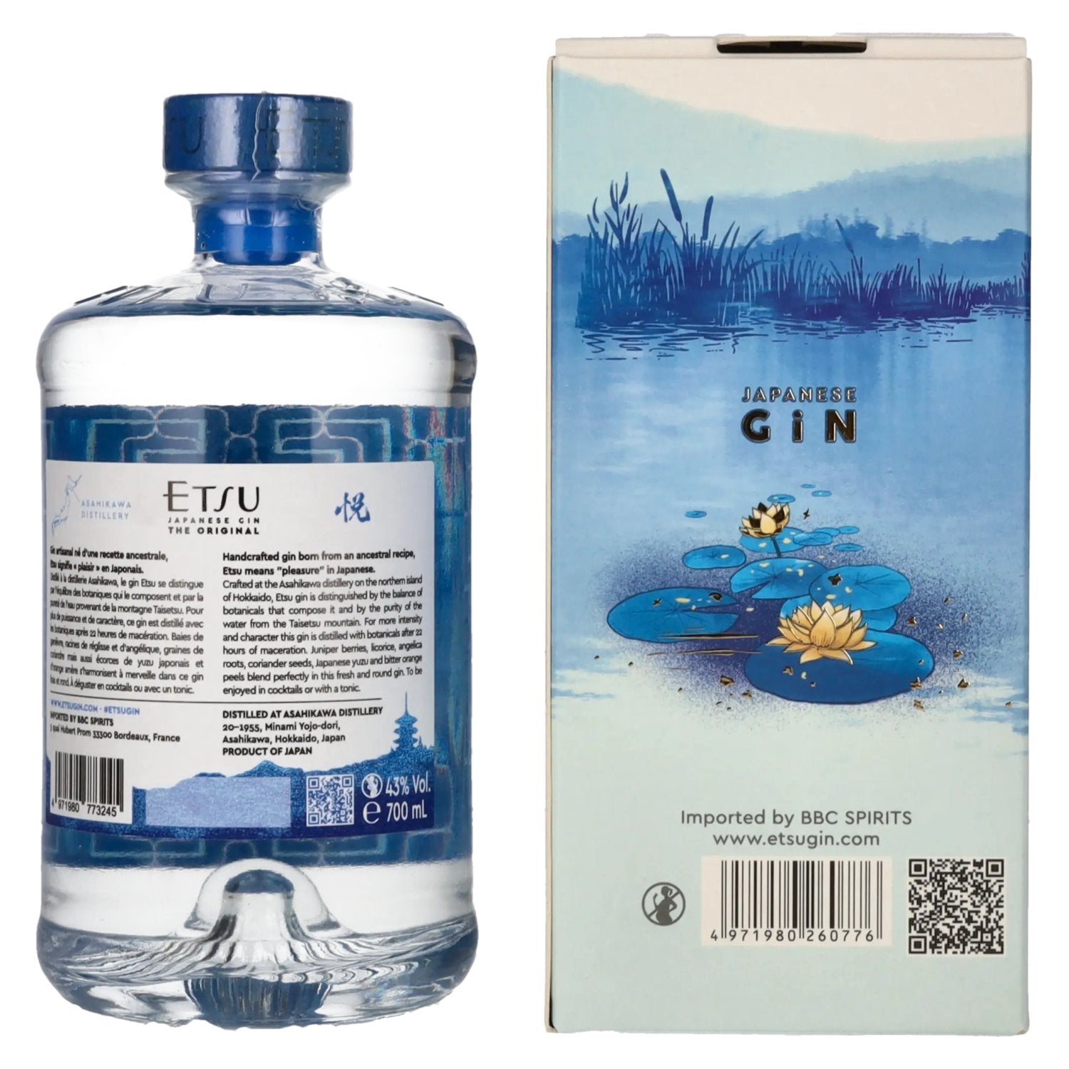 Etsu Japanse handgemaakte gin The Original 43% Vol. 0,7l in geschenkverpakking