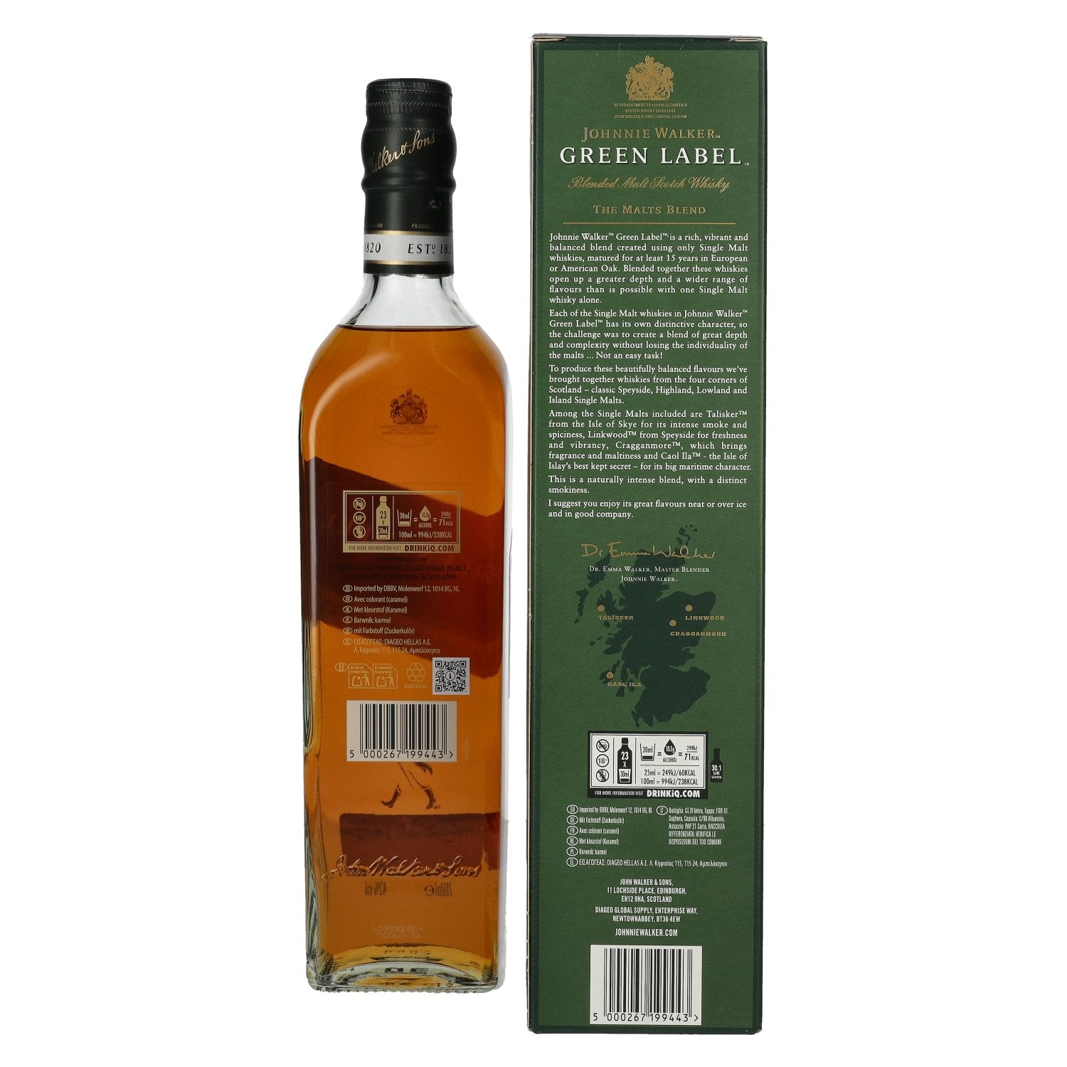 Johnnie Walker Green Label 15 Years Old 43% Vol. 0,7l in Geschenkbox