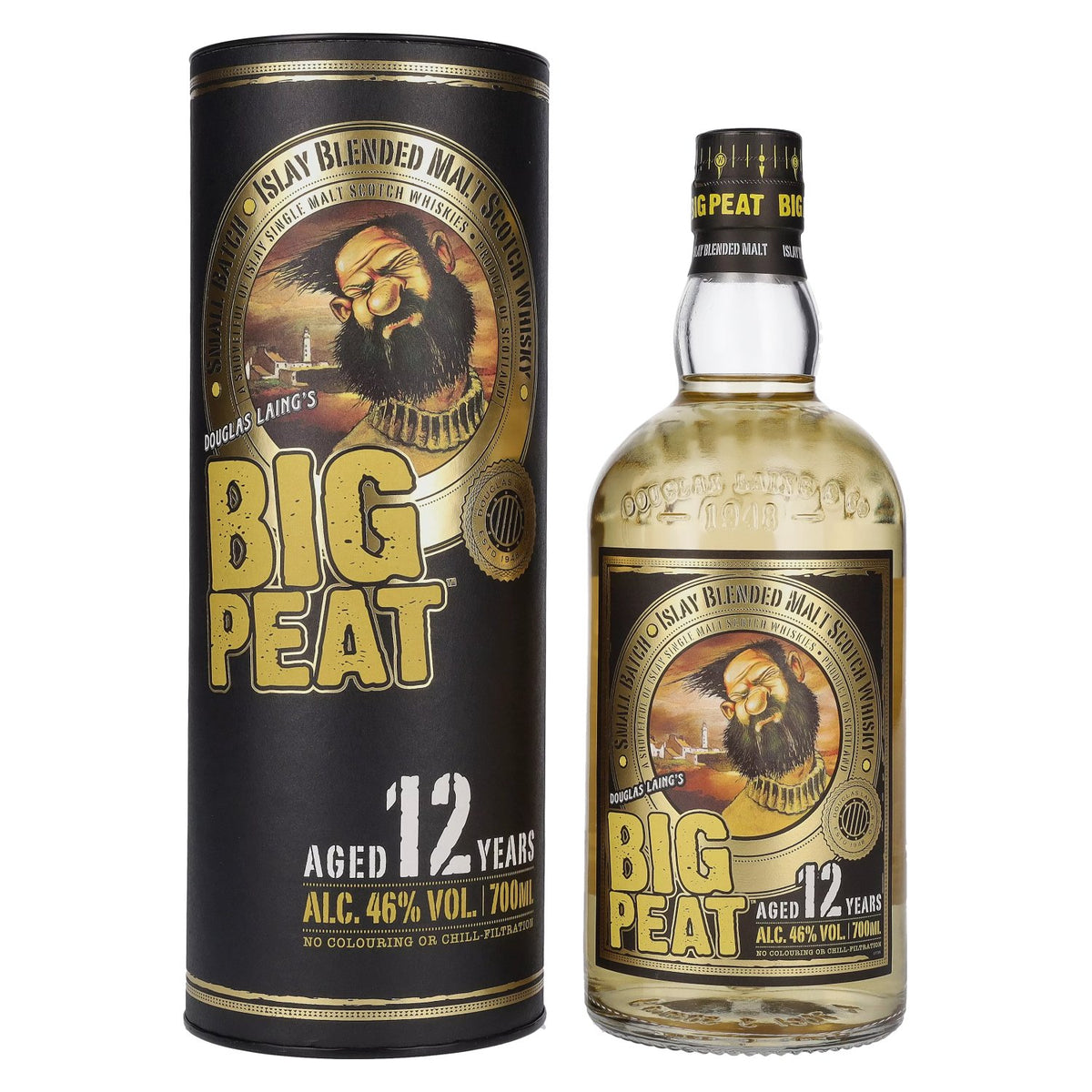 Douglas Laing Big Peat 12 Years Old Islay Blended Malt 46% vol. 0.7 l in a gift box