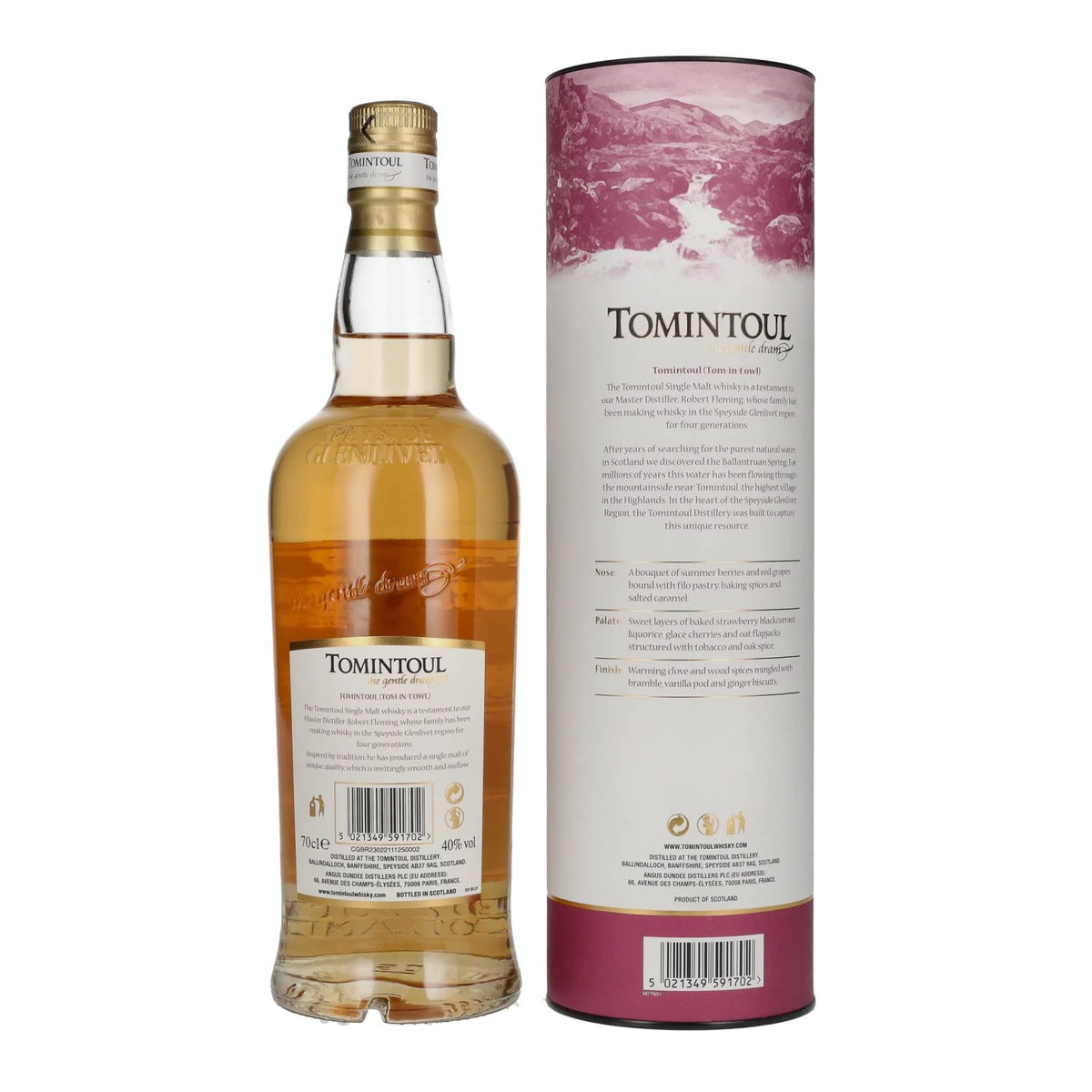 Tomintoul Small Batch Pinot Noir Cask Finish 40 % vol., 0,7 l, dans un coffret cadeau
