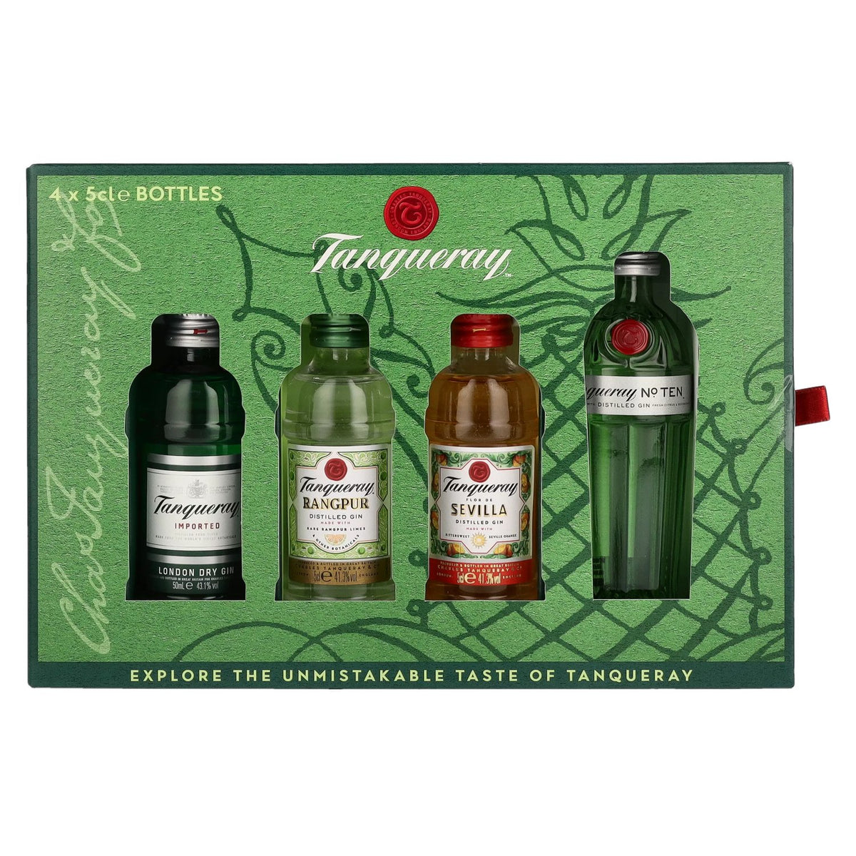 Tanqueray Gin-miniatuurset 43,3% vol. 4 x 0,05 l in geschenkverpakking