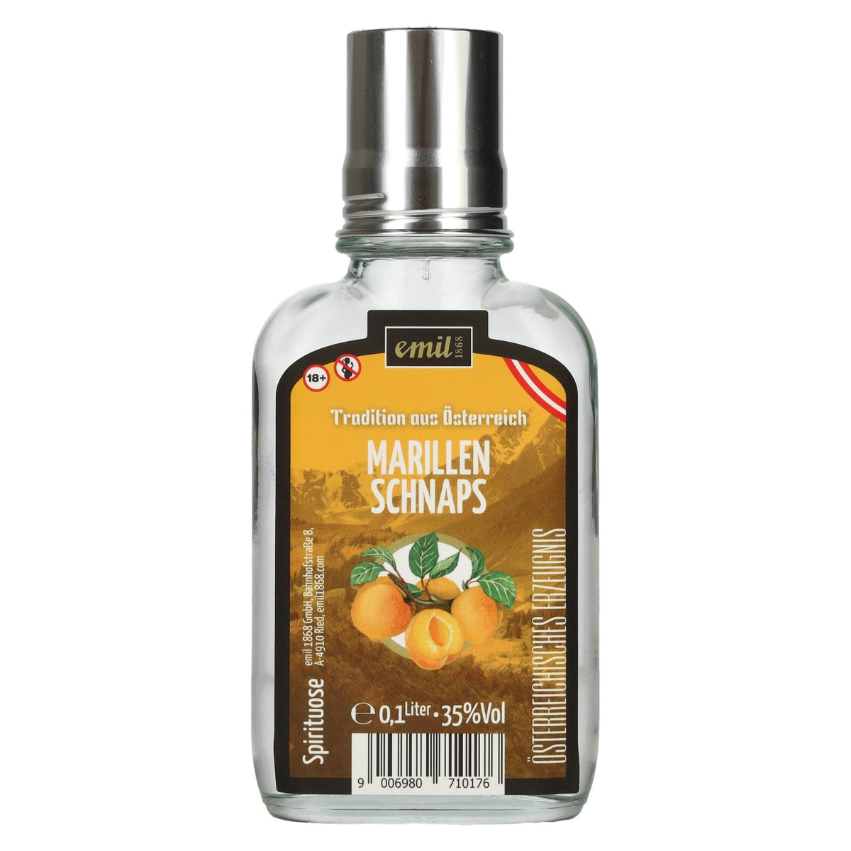 emil 1868 abrikozenschnaps 35% vol. 0,1 l in zakfles