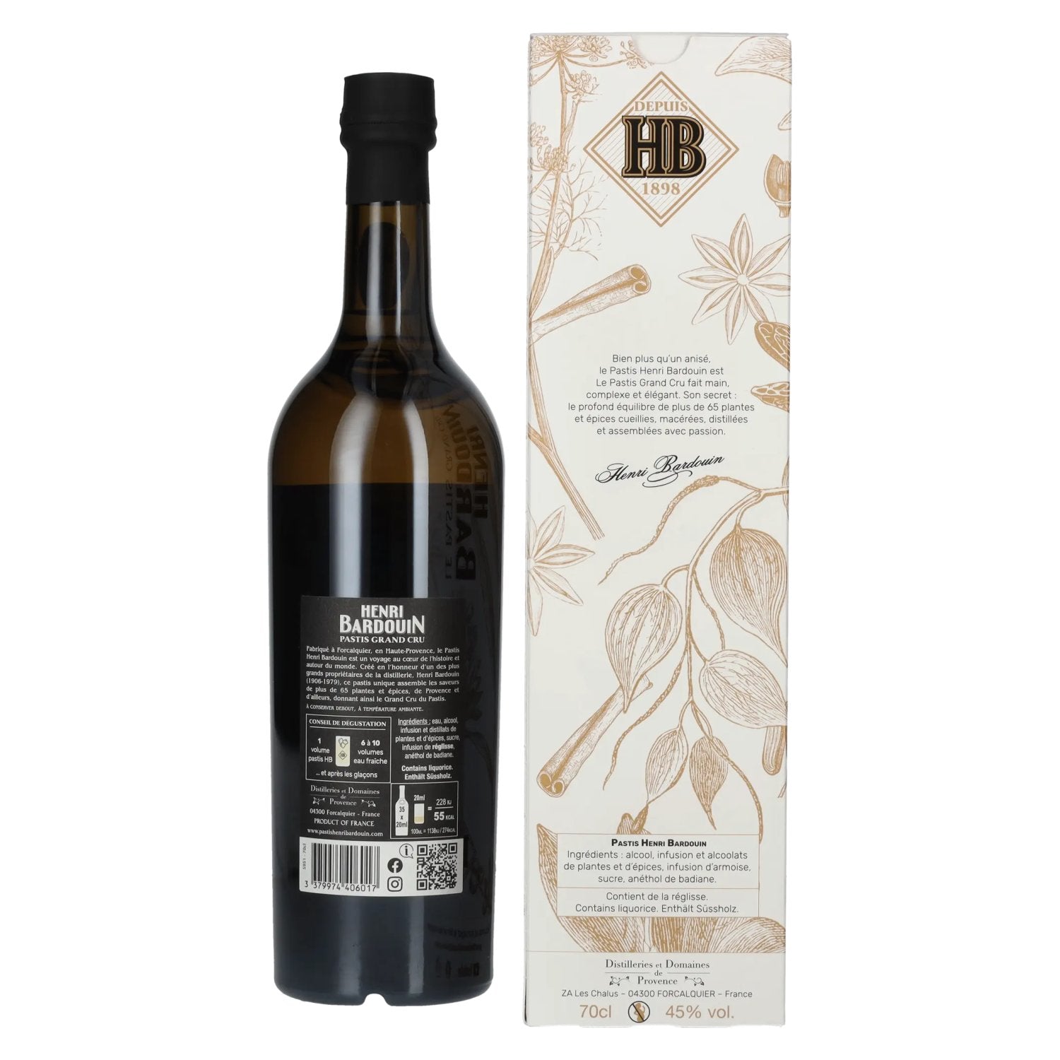 Henri Bardouin Henri Le Pastis Grand Cru 45% Vol. 0,7l in gift box