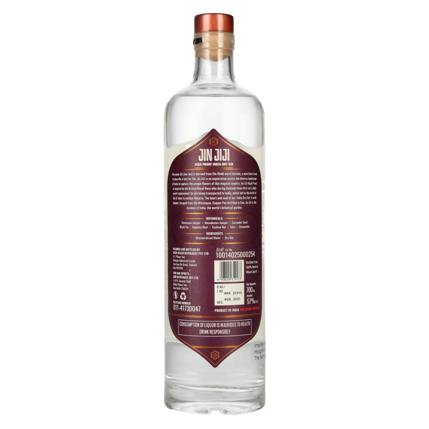 Jin Jiji High Proof India Dry Gin 57% Vol. 0,7l