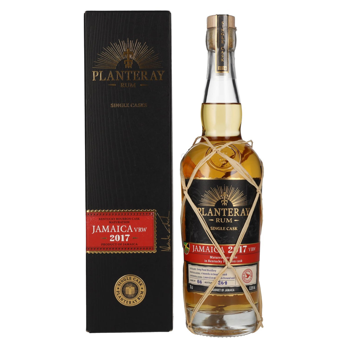 Rhum Planteray JAMAICA VRW 2017, finition en fût de bourbon du Kentucky, 52 % vol., 0,7 l, dans un coffret cadeau