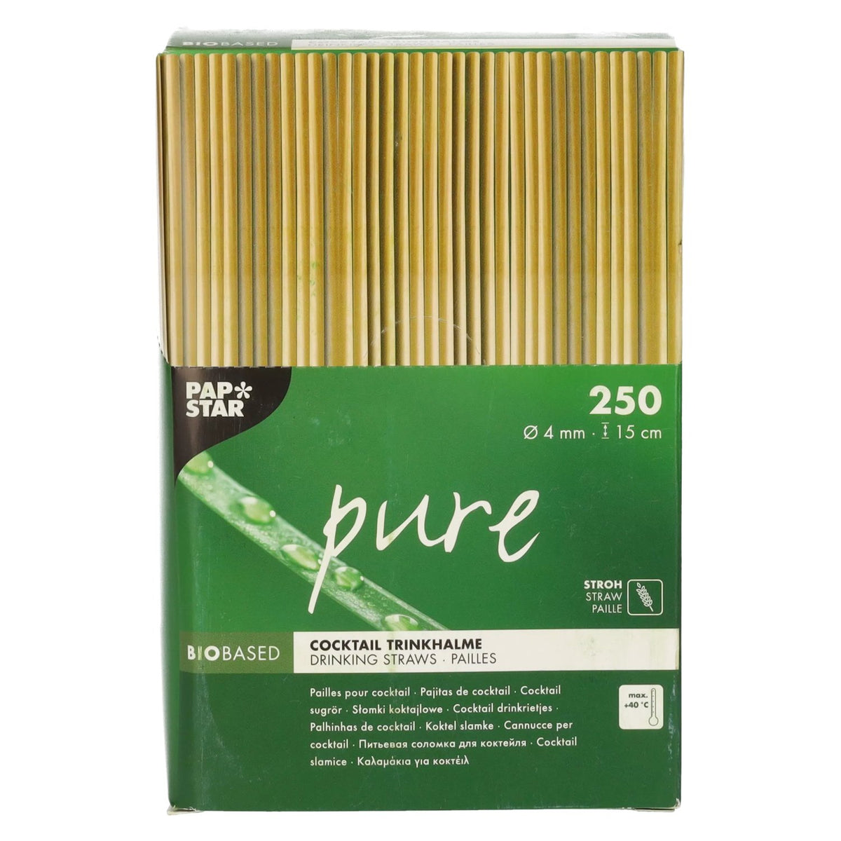 Pailles bio en Stroh, 15 cm, lot de 250 pièces