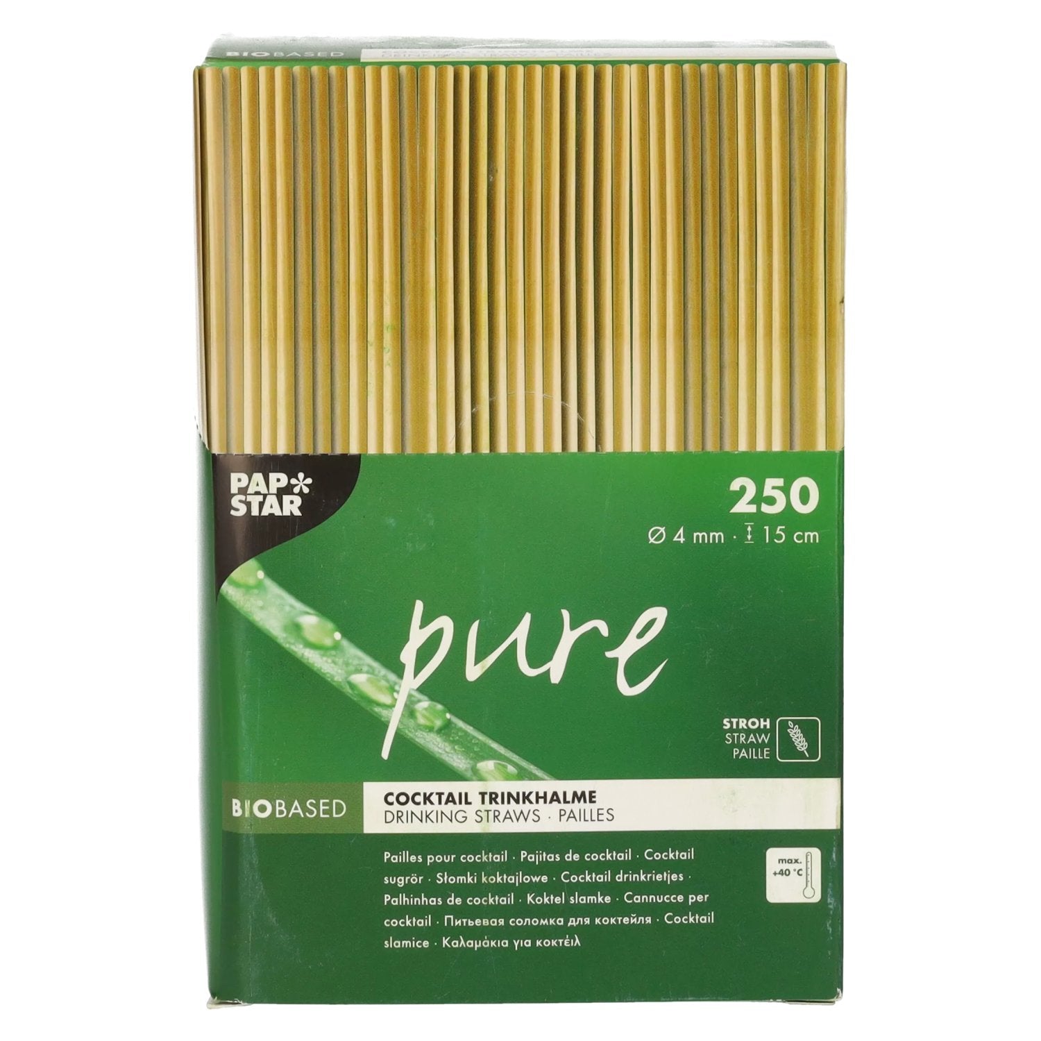 Pailles bio en paille 15 cm 250 pièces