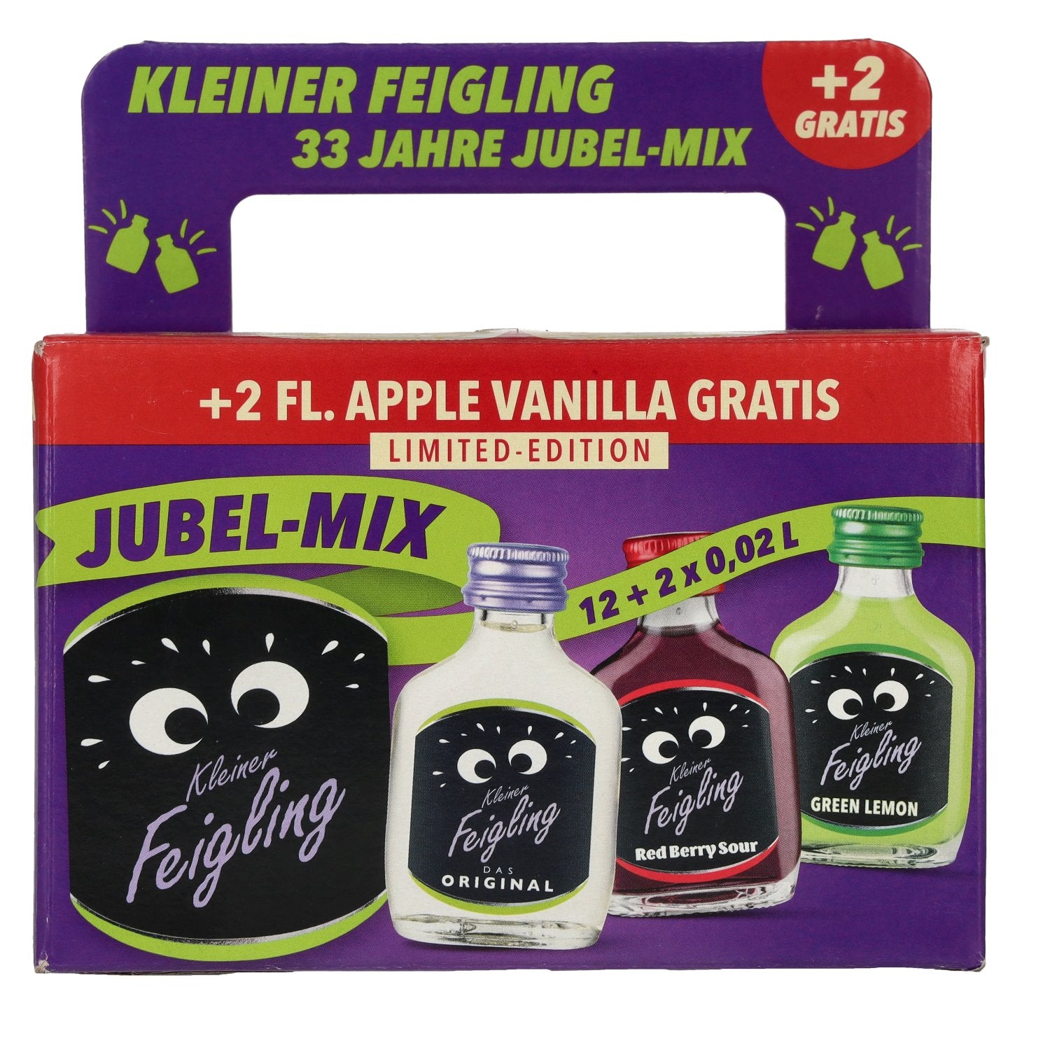 Kleiner Feigling Jubel-Mix 15,4% Vol. 12x0,02l mit 2 Flaschen Apple Vanilla 0,02l