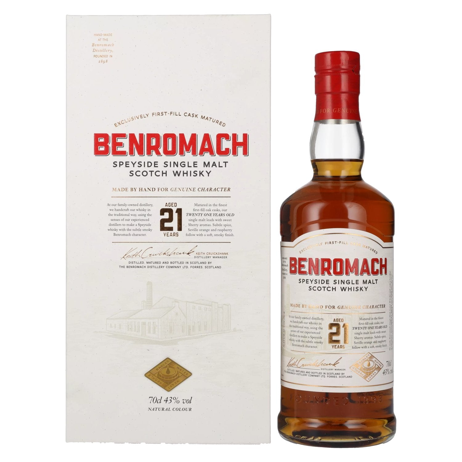 Benromach 21 Years Old Speyside Single Malt 43% Vol. 0,7l in geschenkverpakking
