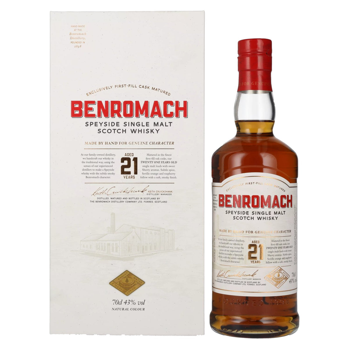 Benromach 21 Years Old Speyside Single Malt 43% vol. 0,7 l in geschenkverpakking