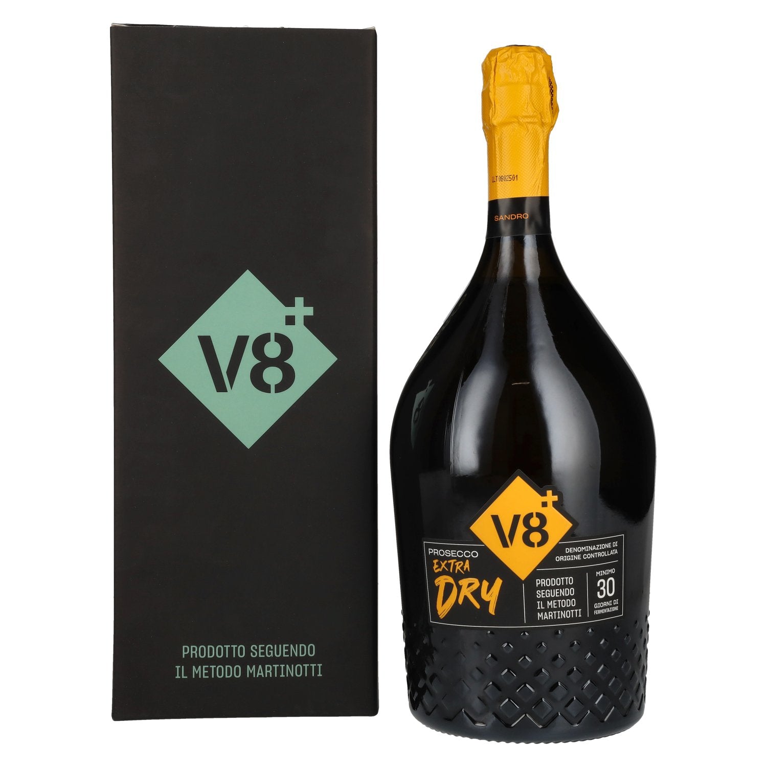 V8+ SANDRO Prosecco Extra Dry DOC 11% vol. 1,5l en coffret cadeau