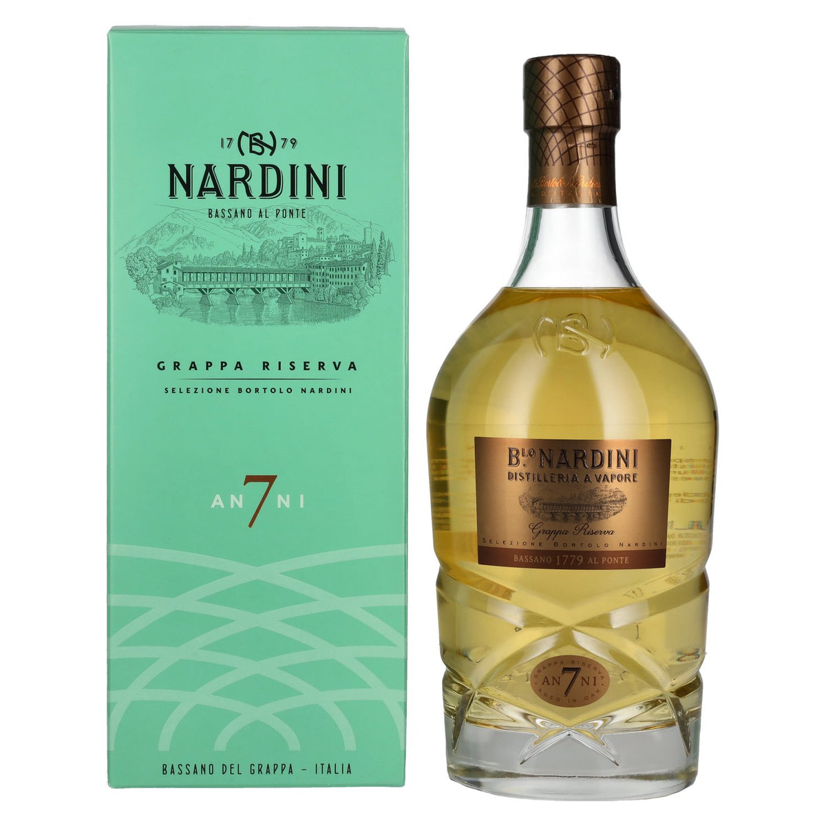 Nardini Grappa Riserva 7 ANNI 45% vol. 0,7 l in geschenkverpakking