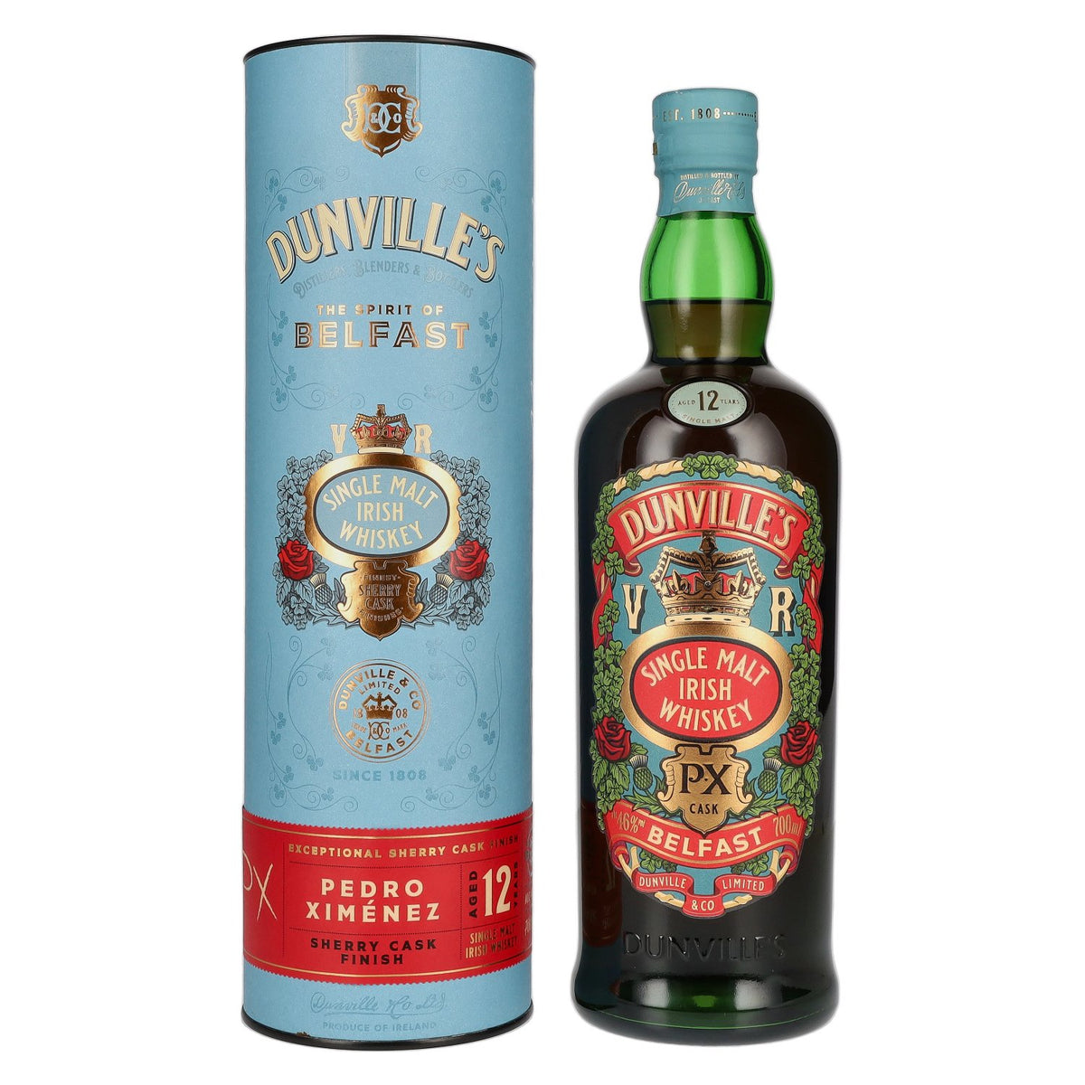Dunville's 12 Years Old Single Malt Irish Whiskey PX Cask 46% vol. 0,7 l in geschenkverpakking