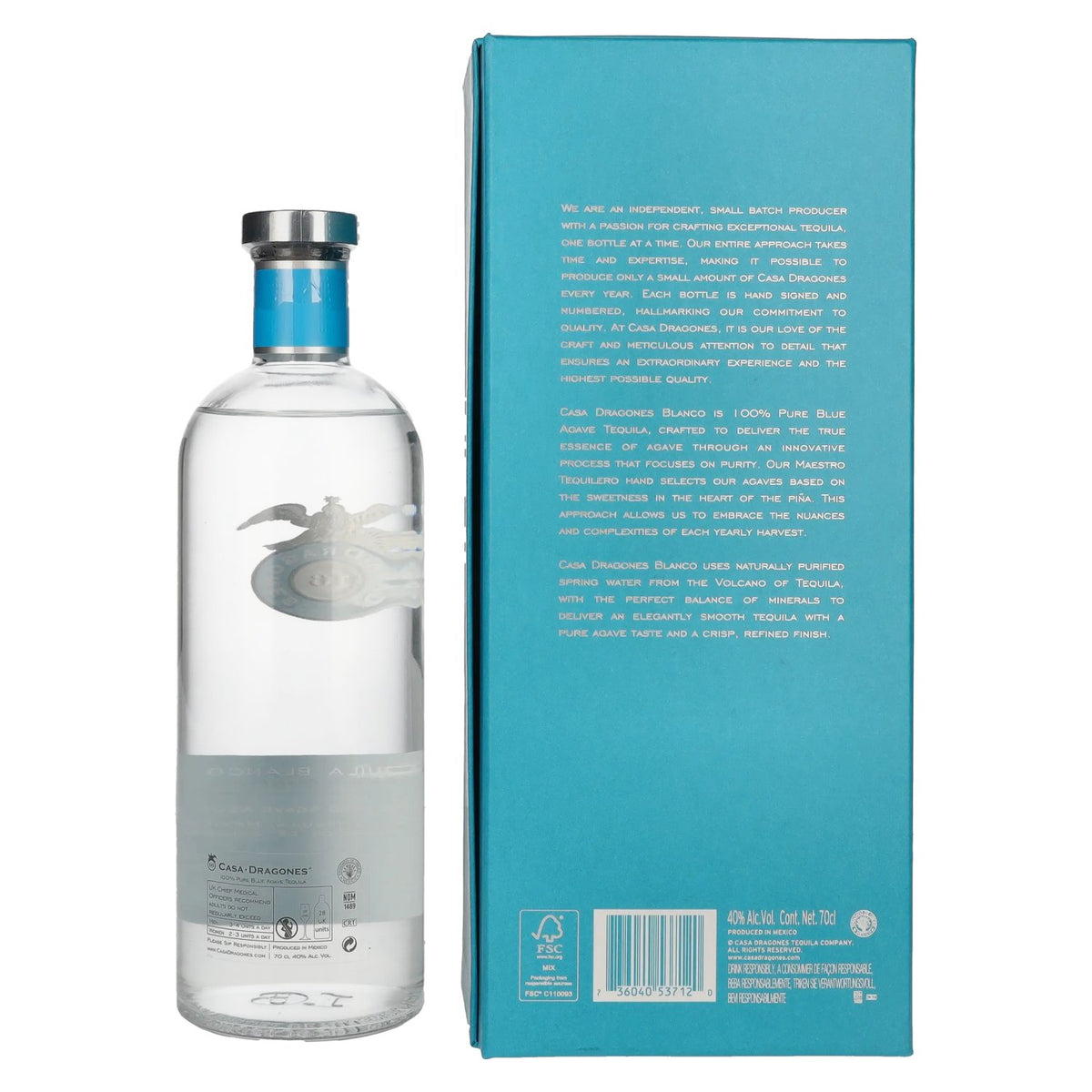Casa Dragones Tequila BLANCO 100% Puro Agave Azul 40% Vol. 0,7l in Geschenkbox