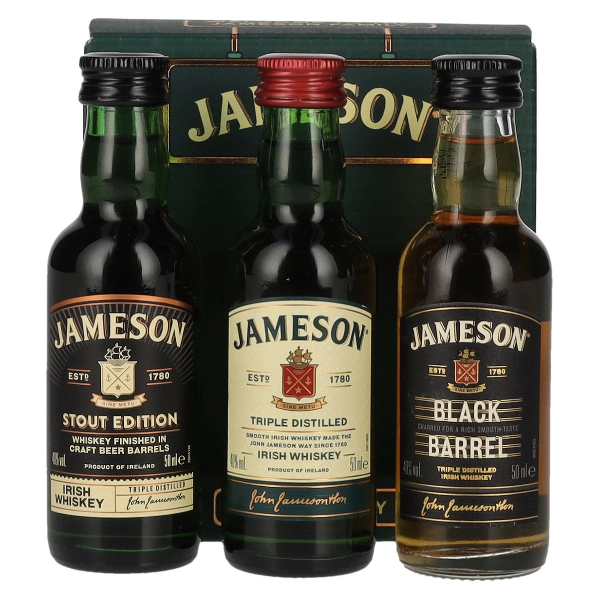 Coffret de dégustation de Jameson Whiskey, 40 % vol., 3 x 0,05 l