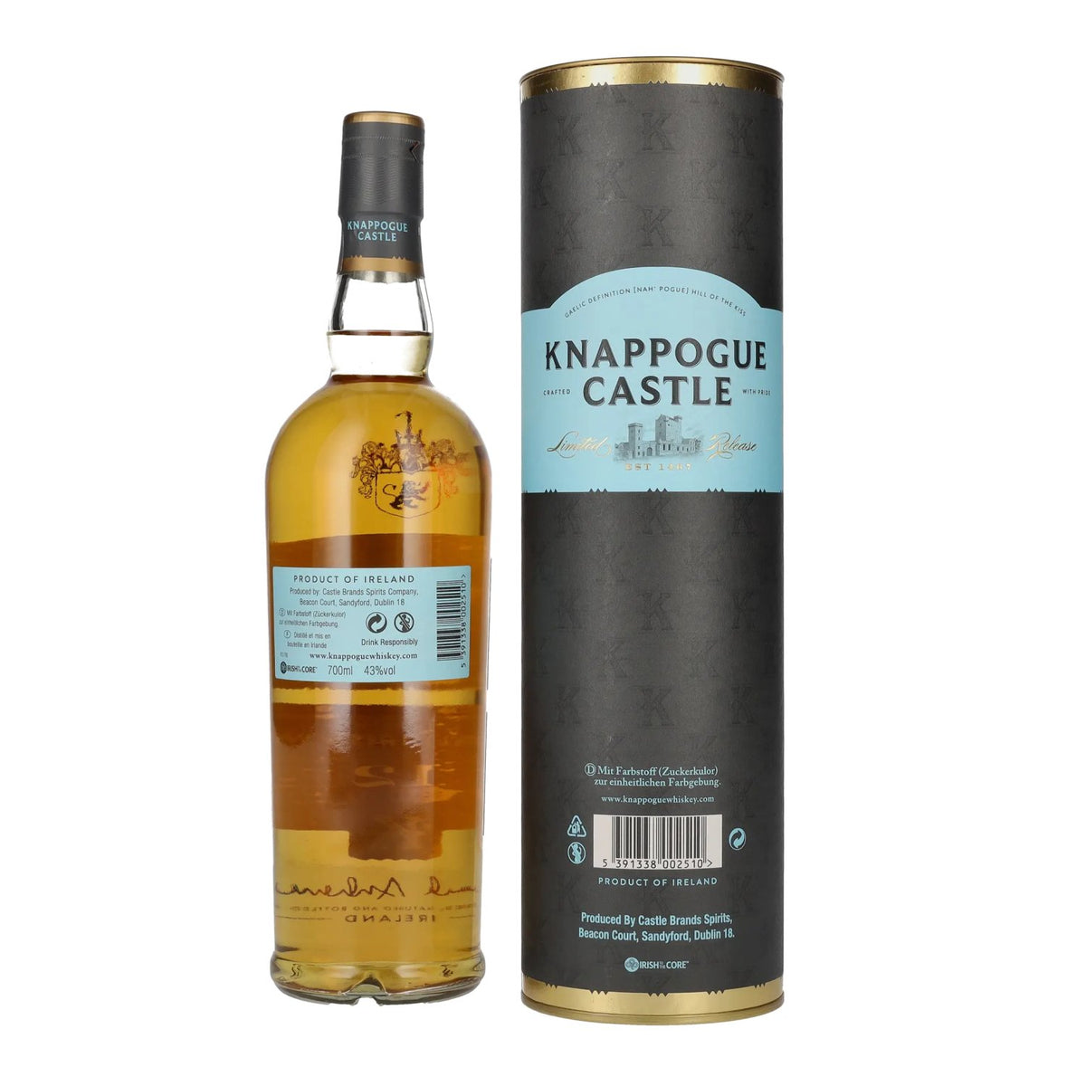 Knappogue Castle 12 Years Old BOURBON CASK MATURED 43% vol. 0.7 l in a gift box