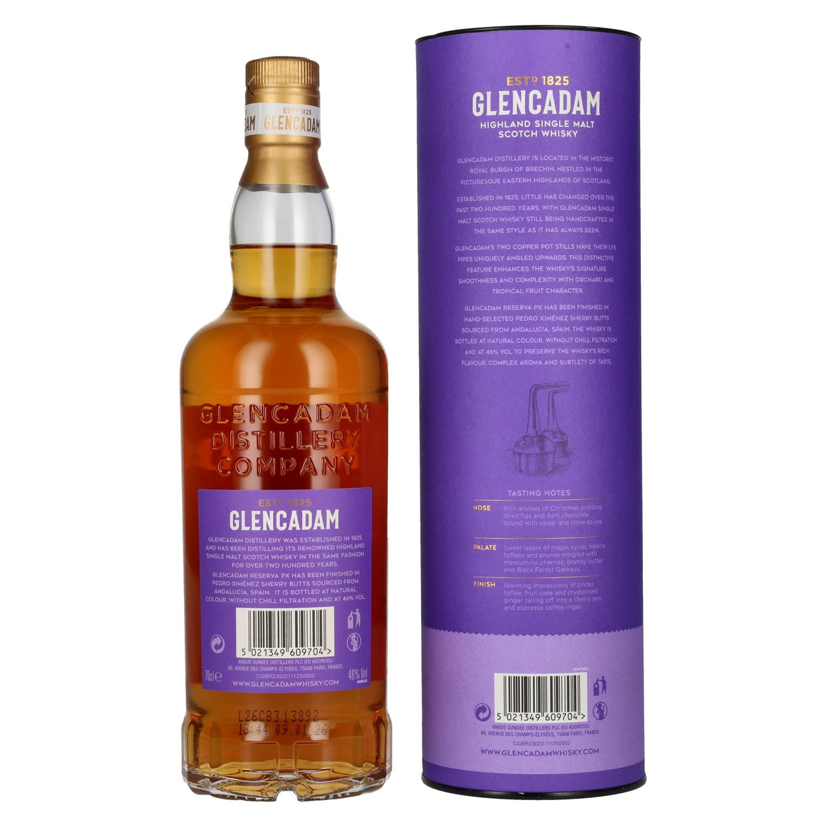 Glencadam RESERVA PX Sherry Cask Finish 46 % vol., 0,7 l, dans un coffret cadeau