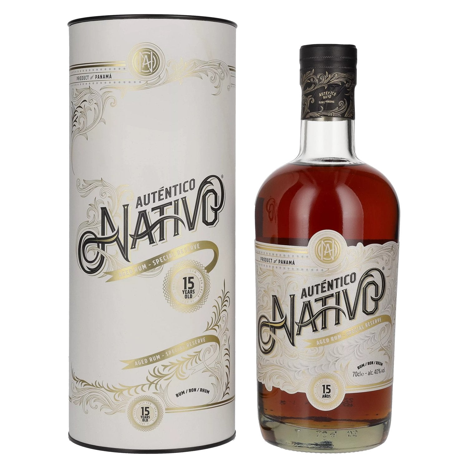 Auténtico Nativo 15 Jaar Oude Rum 40% Vol. 0,7l in geschenkverpakking