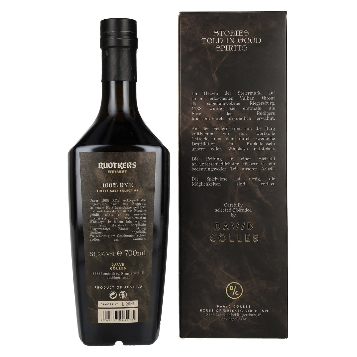 Ruotker's Stories Told In Good Spirits 100% roggewhisky 51,2% vol. 0,7 l in geschenkverpakking