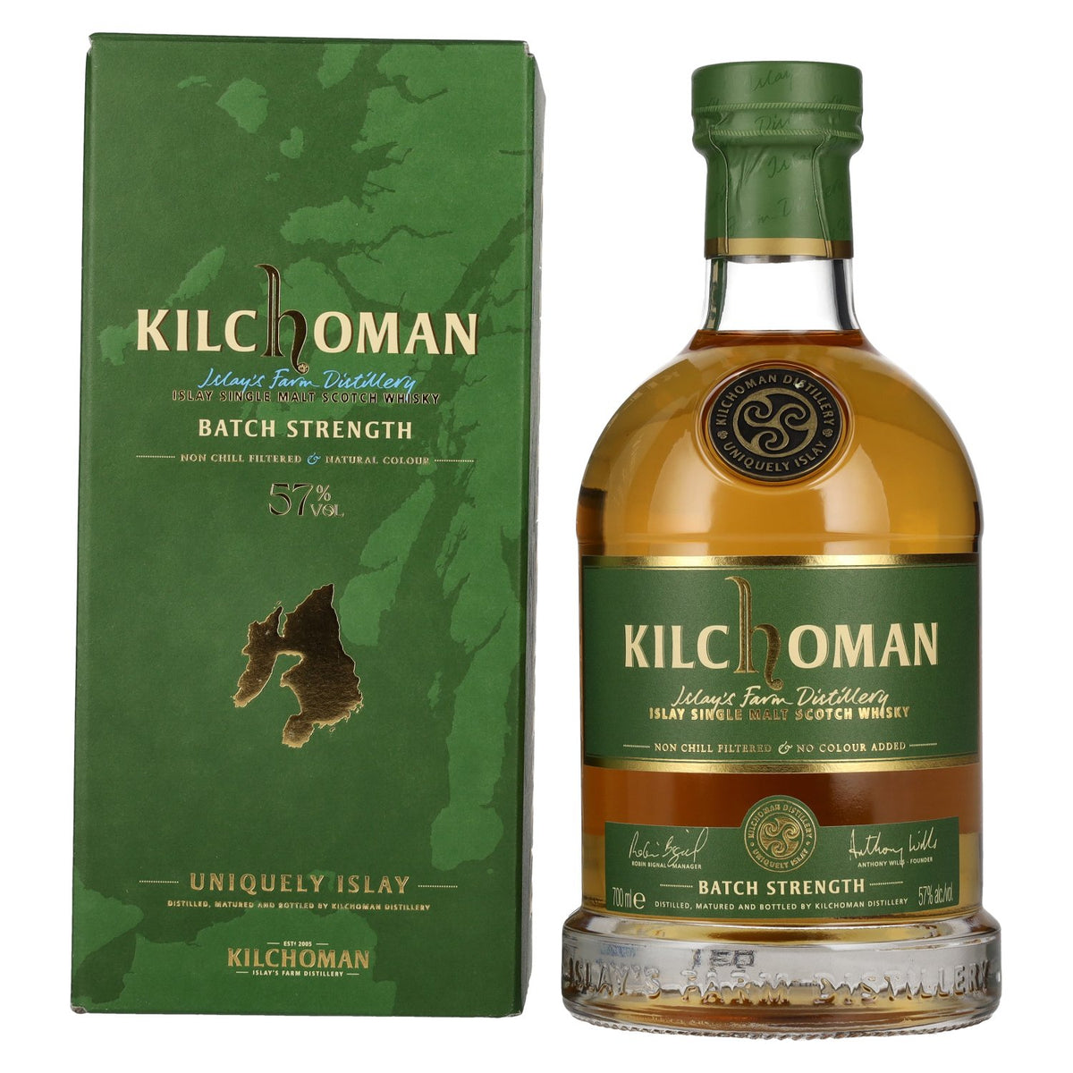 Kilchoman BATCH STRENGTH, whisky single malt d'Islay, 57 % vol., 0,7 l, dans un coffret cadeau