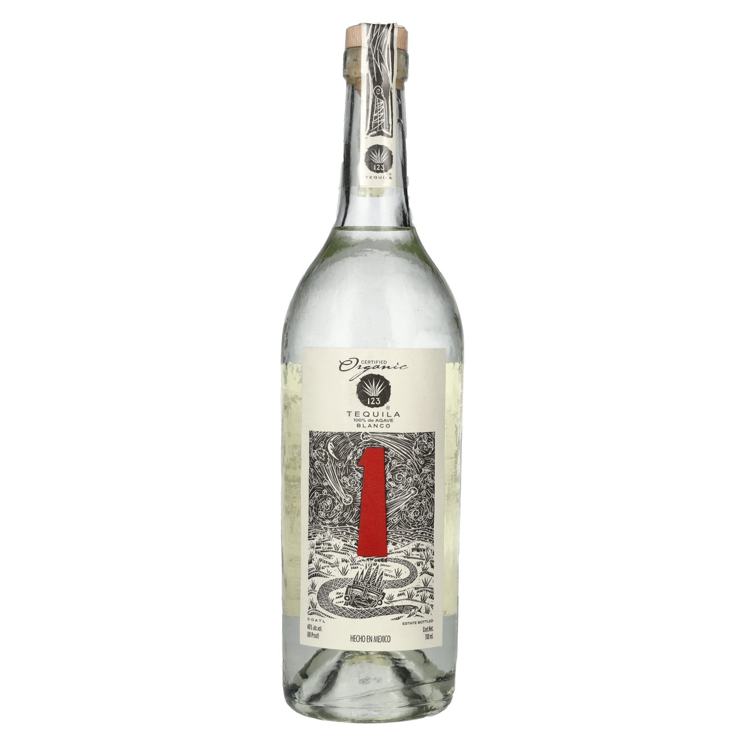 Tequila 123 UNO Blanco 100% de Agave Organic 40% Vol. 0,7l