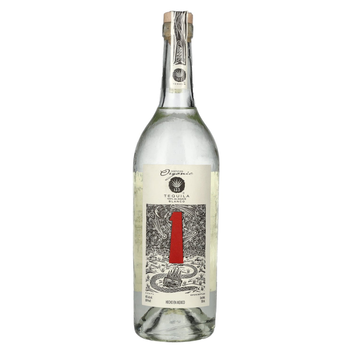 Tequila 123 UNO Blanco 100% de Agave Organic 40% Vol. 0,7l